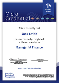 ABS Microcredentials Managerial Finance Badge